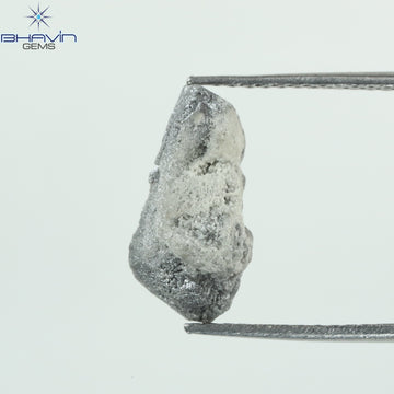0.79 CT ラフシェイプ ナチュラル ダイヤモンド グレー カラー I3 クラリティ (6.28 MM)