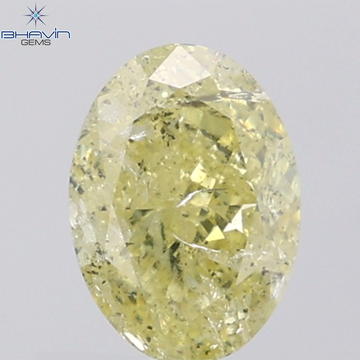 1.77 CT Oval Diamond Natural Yellow Color I1 Clarity (8.48 MM)