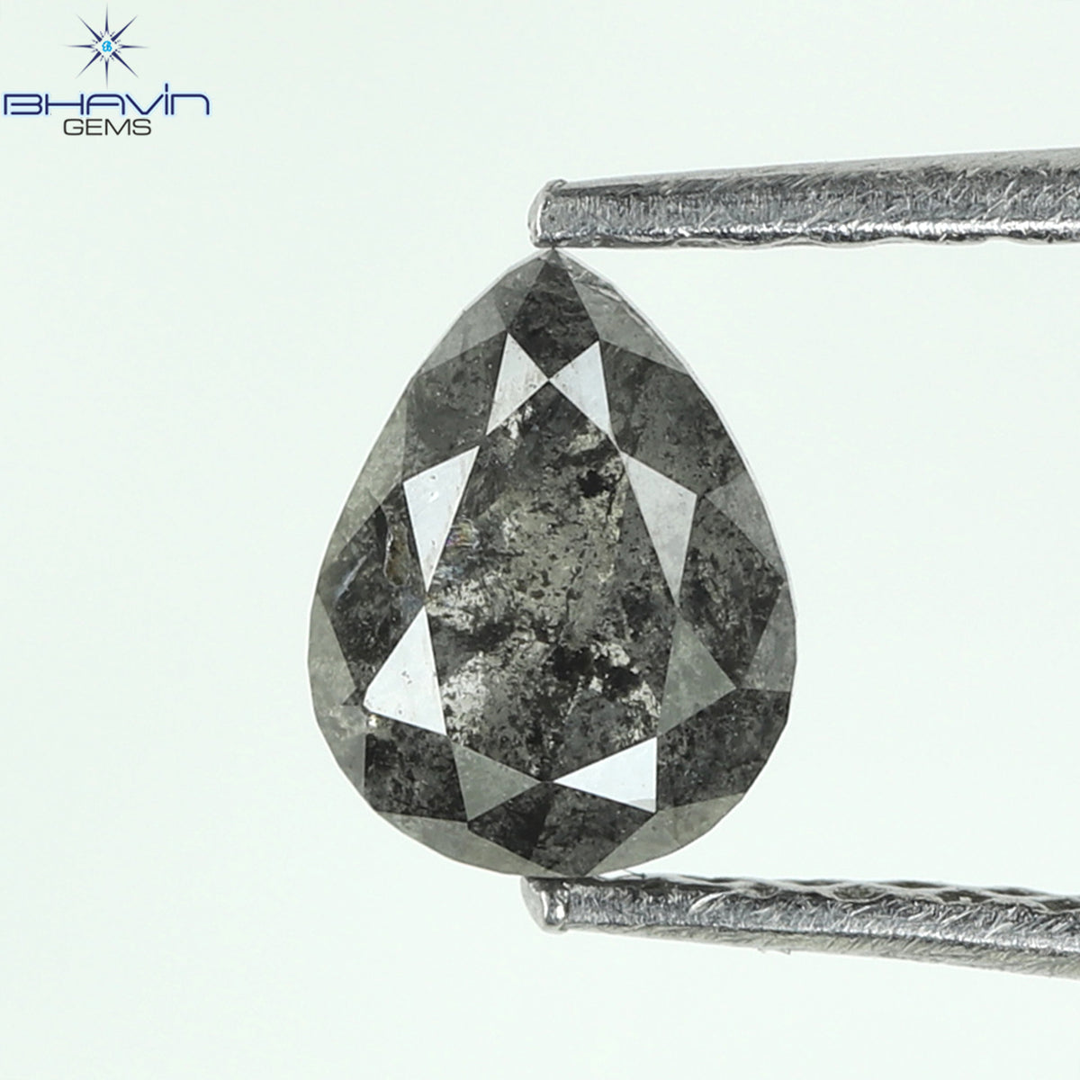 0.50 CT Natural Pear Diamond Salt and Pepper Color Clarity I3 (5.57 MM)