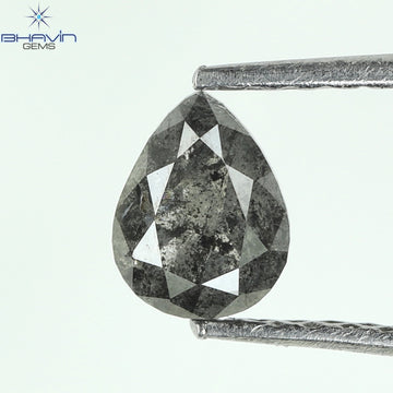 0.50 CT Natural Pear Diamond Salt and Pepper Color Clarity I3 (5.57 MM)