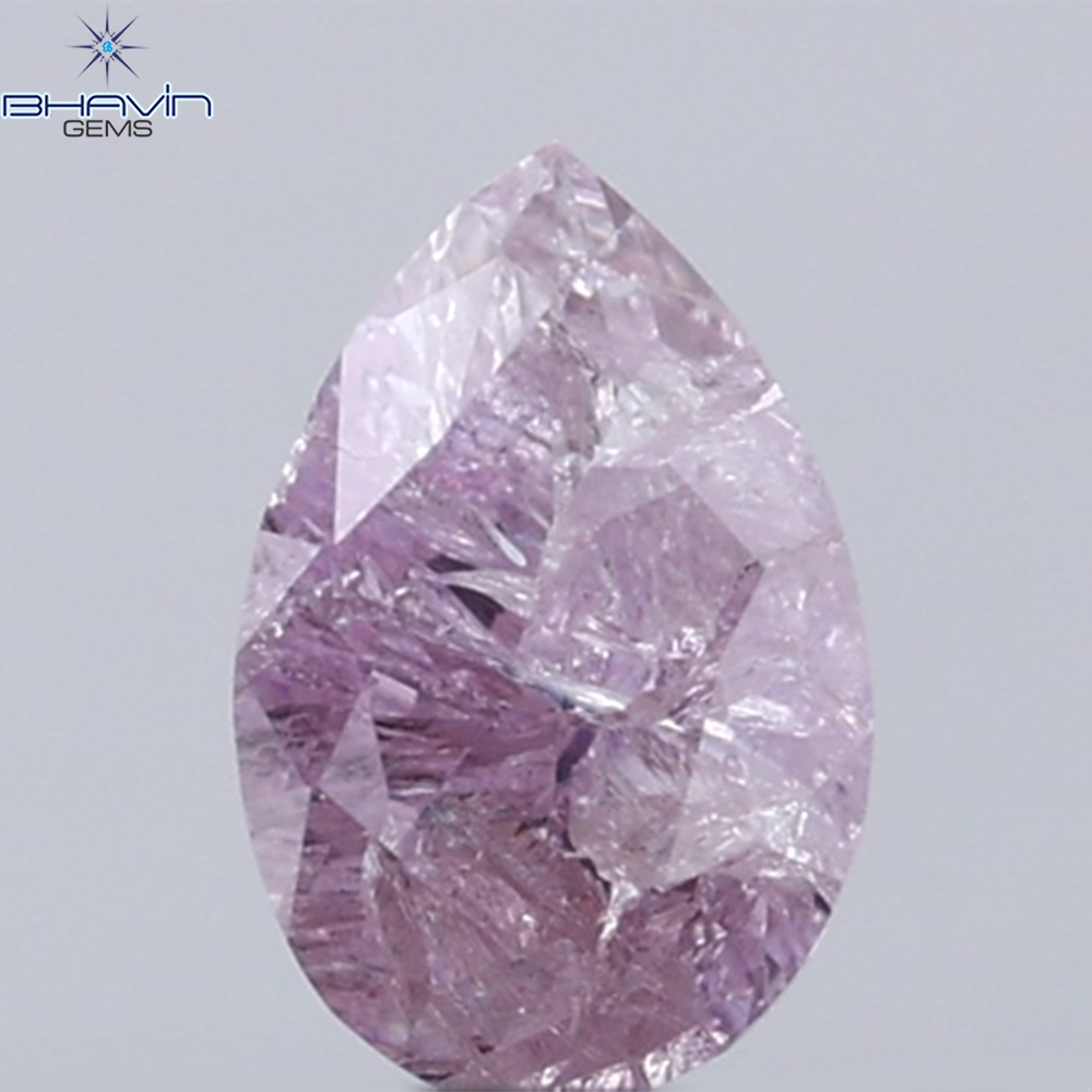 0.24 CT Pear Diamond Natural Pink Color I3 Clarity (4.63 MM)