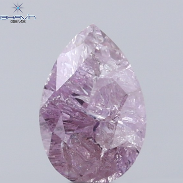 0.24 CT Pear Diamond Natural Pink Color I3 Clarity (4.63 MM)
