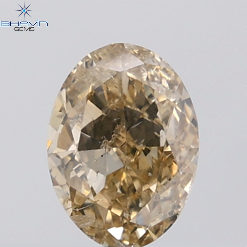 1.60 CT Oval Diamond Natural Brown Color SI Clarity (8.47 MM)