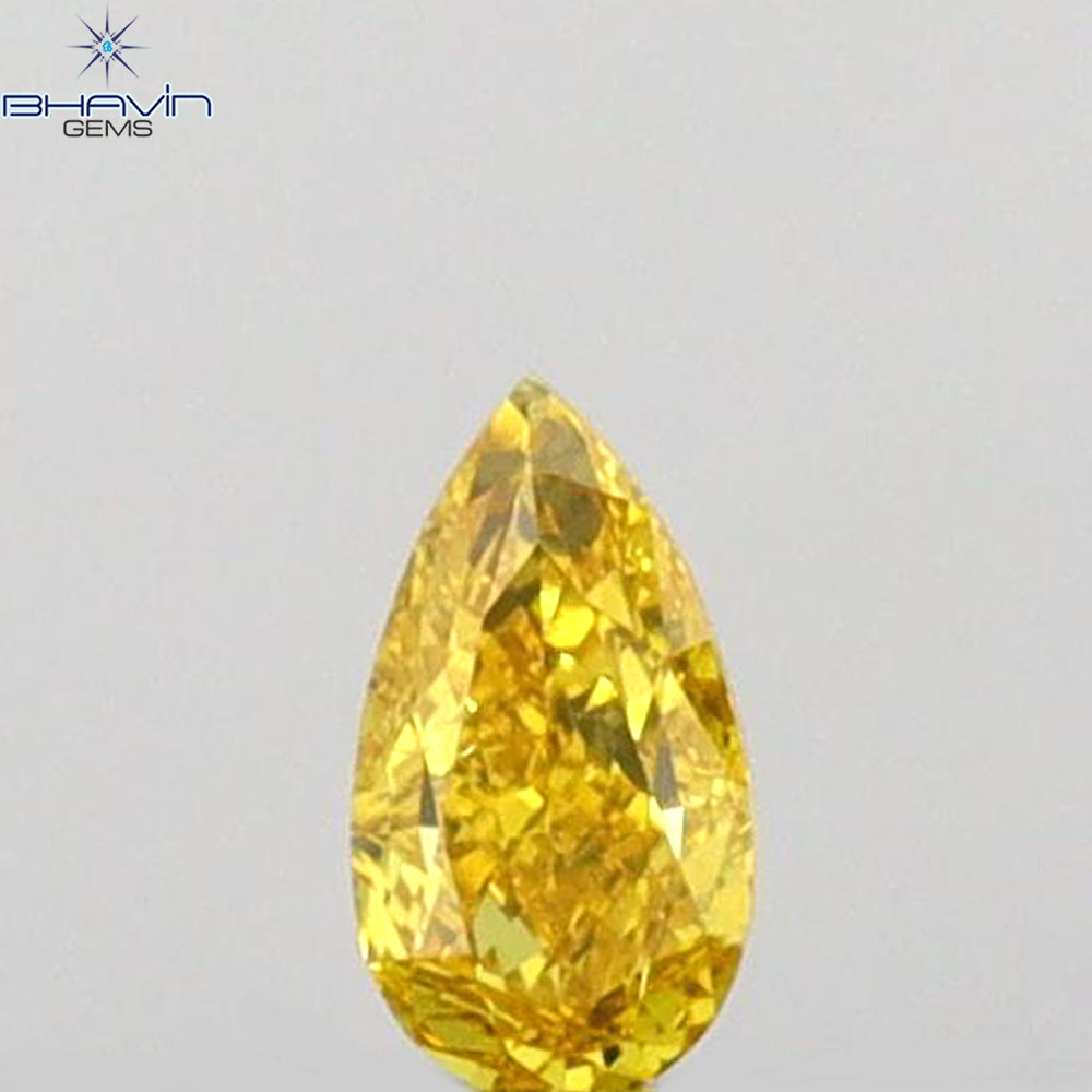 0.10 CT Pear Shape Natural Diamond Yellow Color VS2 Clarity (3.75 MM)