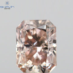 0.08 CT ラディアント シェイプ ナチュラル ダイヤモンド ピンク色 SI2 クラリティ (2.38 MM)