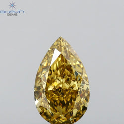 GIA Certified 1.71 CT Pear Diamond Brown Yellow Color Natural Diamond (9.82 MM)