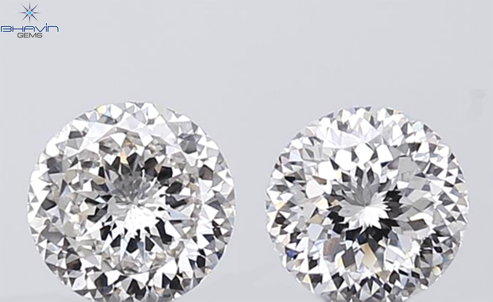 2.25 CT Round Portuguese Pair Diamond White Color VS1 Clarity (6.48 MM)