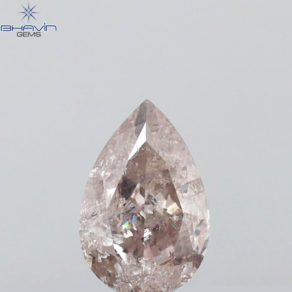 GIA Certified 1.01 CT Pear Diamond Pinkish Brown Color Natural  Diamond (7.88 MM)