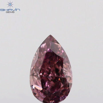 0.08 CT Pear Shape Natural Diamond Pink Color SI1 Clarity (3.50 MM)