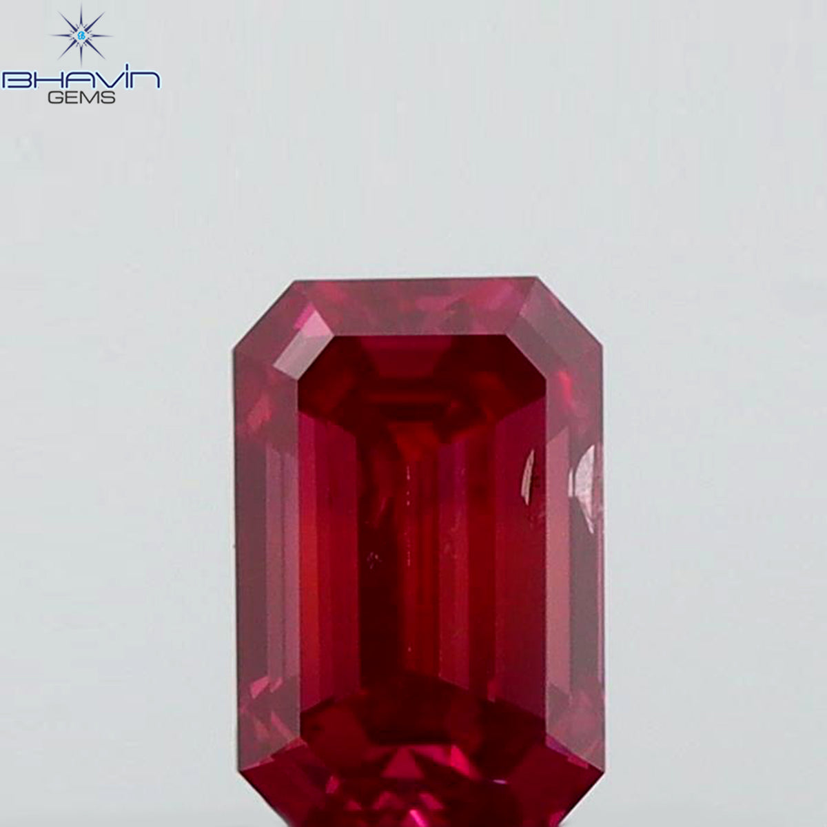 0.39 CT エメラルドシェイプ 天然ダイヤモンド ピンクカラー VS1 クラリティ (4.88 MM)