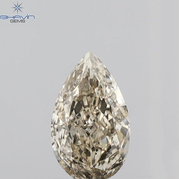 0.70 CT Pear Shape Natural Diamond Brown Color I1 Clarity (7.72 MM)