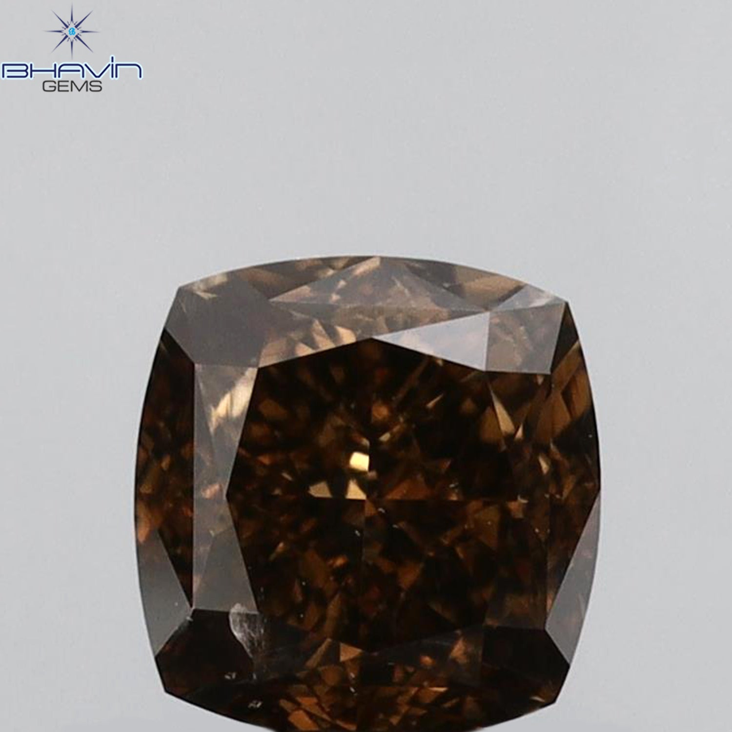 1.02 CT Cushion Shape Natural Diamond Brown Color VS2 Clarity (5.40 MM)