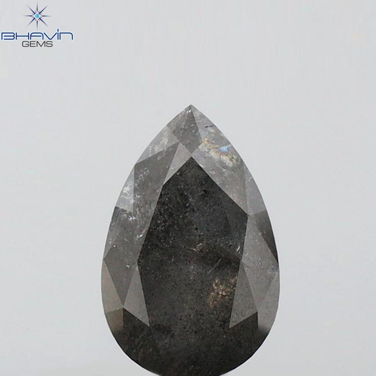 0.80 CT Pear Shape Natural Loose Diamond Salt And Pepper Color I3 Clarity (7.24 MM)