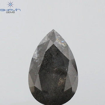 0.80 CT Pear Shape Natural Loose Diamond Salt And Pepper Color I3 Clarity (7.24 MM)
