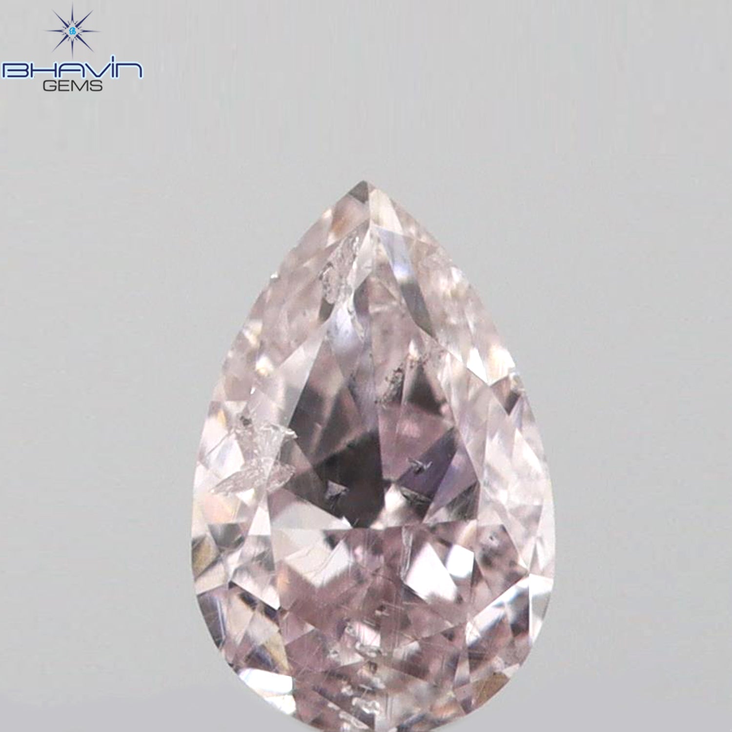 0.11 CT Pear Shape Natural Diamond Pink Color SI2 Clarity (3.88 MM)