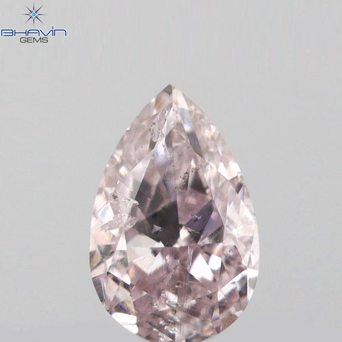 0.11 CT Natural Pear Diamond Pink Color Clarity SI2 (3.88 MM)