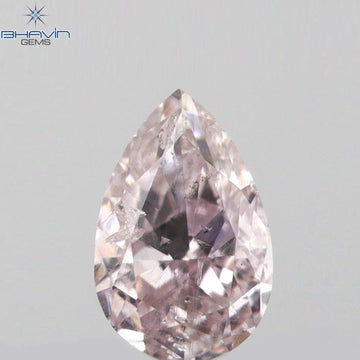 0.11 CT Natural Pear Diamond Pink Color Clarity SI2 (3.88 MM)