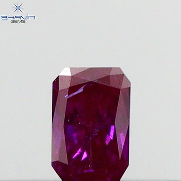 0.08 CT Natural Radiant Diamond Enhanced Pink Color Clarity SI1 (2.97 MM)
