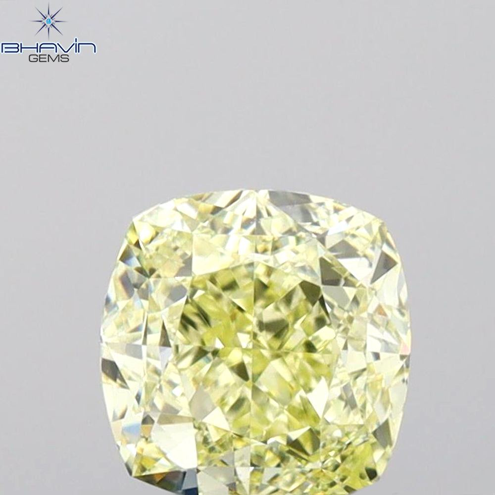 GIA Certified 1.00 CT Cushion Diamond Yellow Color Natural Diamond VS2 Clarity (5.33 MM)