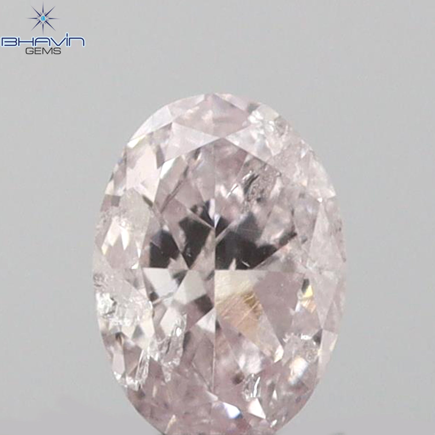 0.12 CT Oval Shape Natural Diamond Pink Color I1 Clarity (3.65 MM)