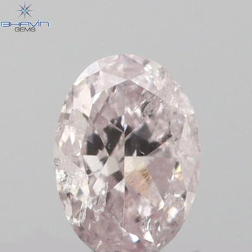 0.12 CT Natural Oval Diamond Pink Color Clarity I1 (3.65 MM)