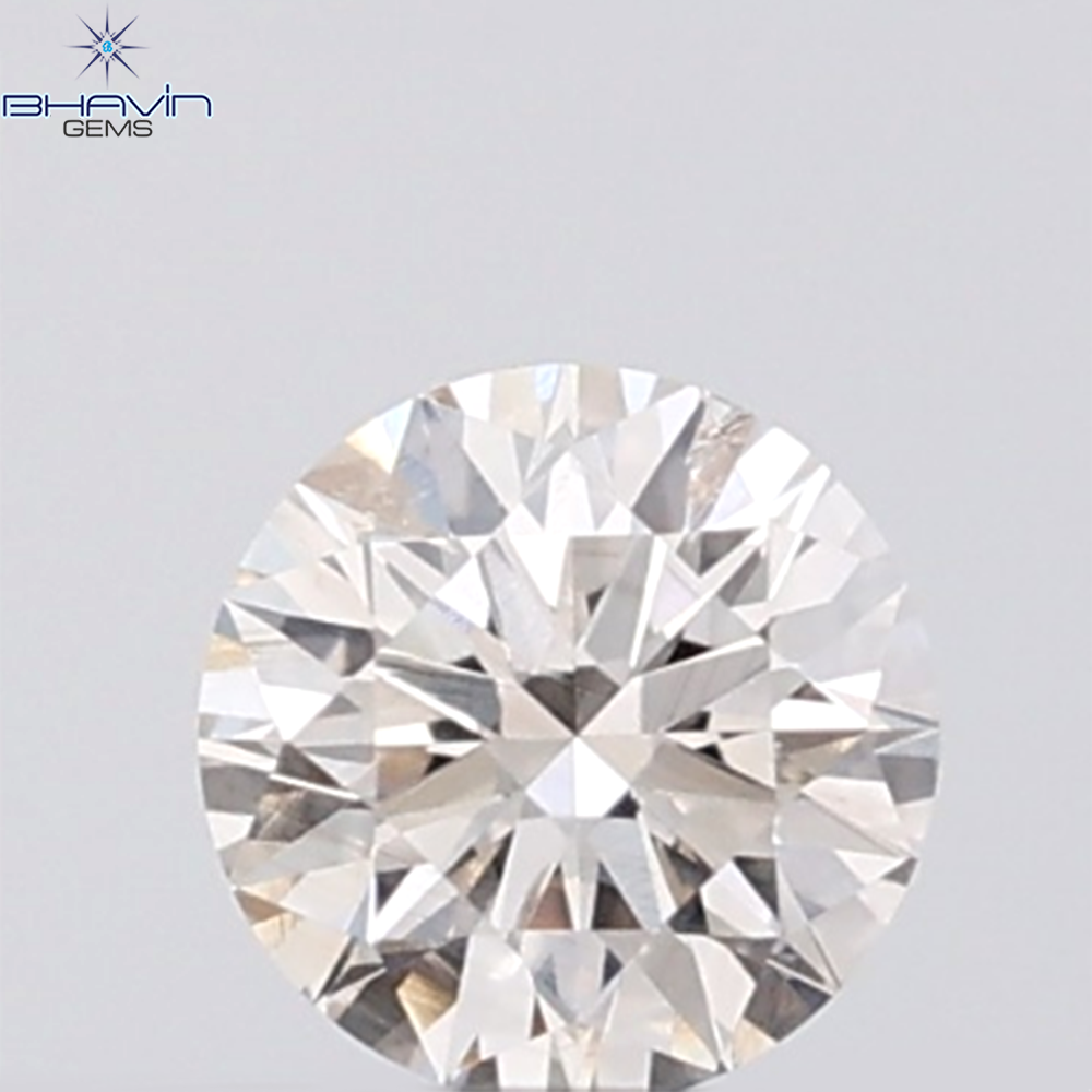 0.18 CT ラウンド ローズ カット シェイプ 天然ダイヤモンド ピンク色 I2 クラリティ (3.86 MM)