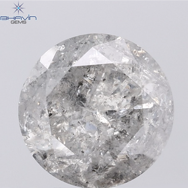 5.02 CT Round Shape Natural Diamond Salt And Pepper Color I3 Clarity (10.49 MM)