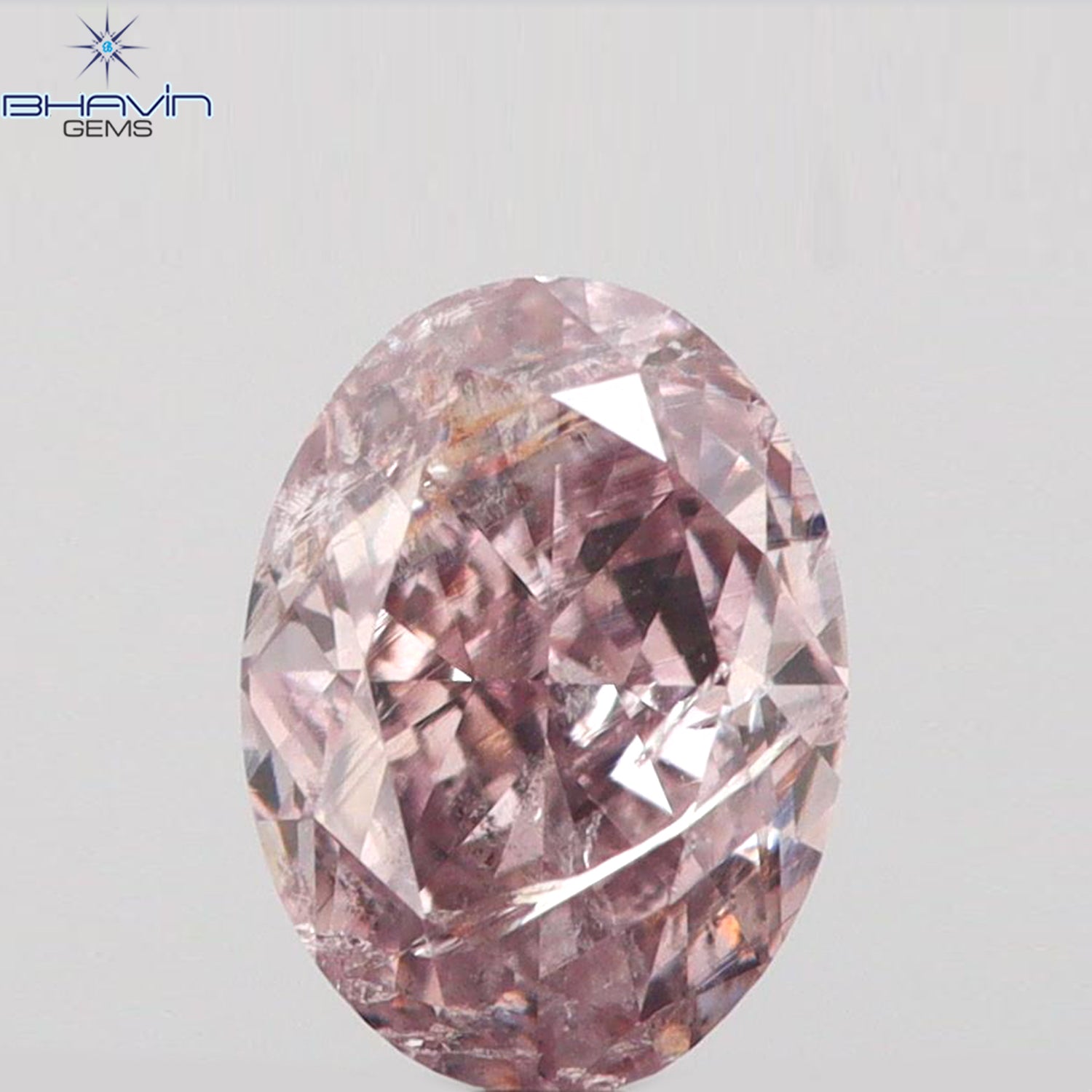 0.31 CT Oval Shape Natural Diamond Pink Color I1 Clarity (4.55 MM)