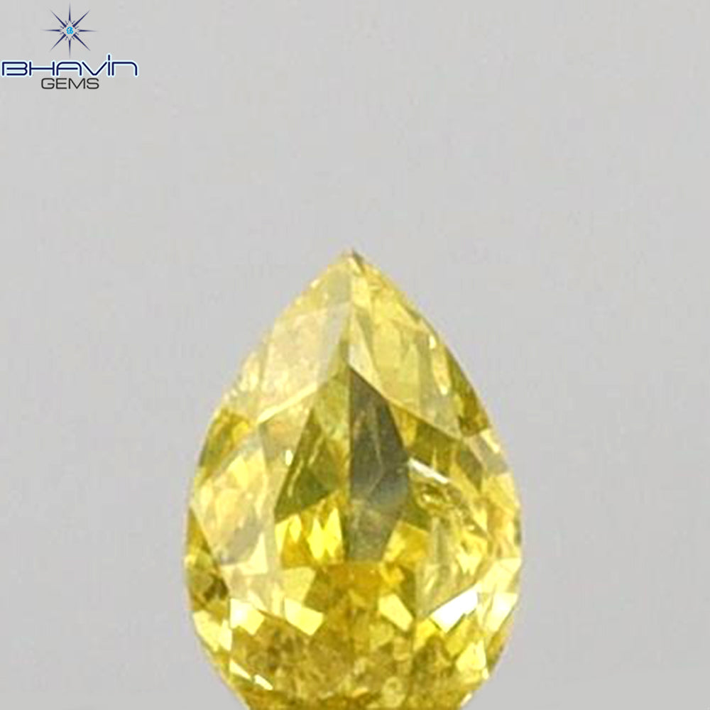 0.06 CT ペアシェイプ 天然ダイヤモンド イエローカラー SI2 クラリティ (3.24 MM)