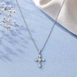 Sparkling Cross Pendant with Five-Stone Design