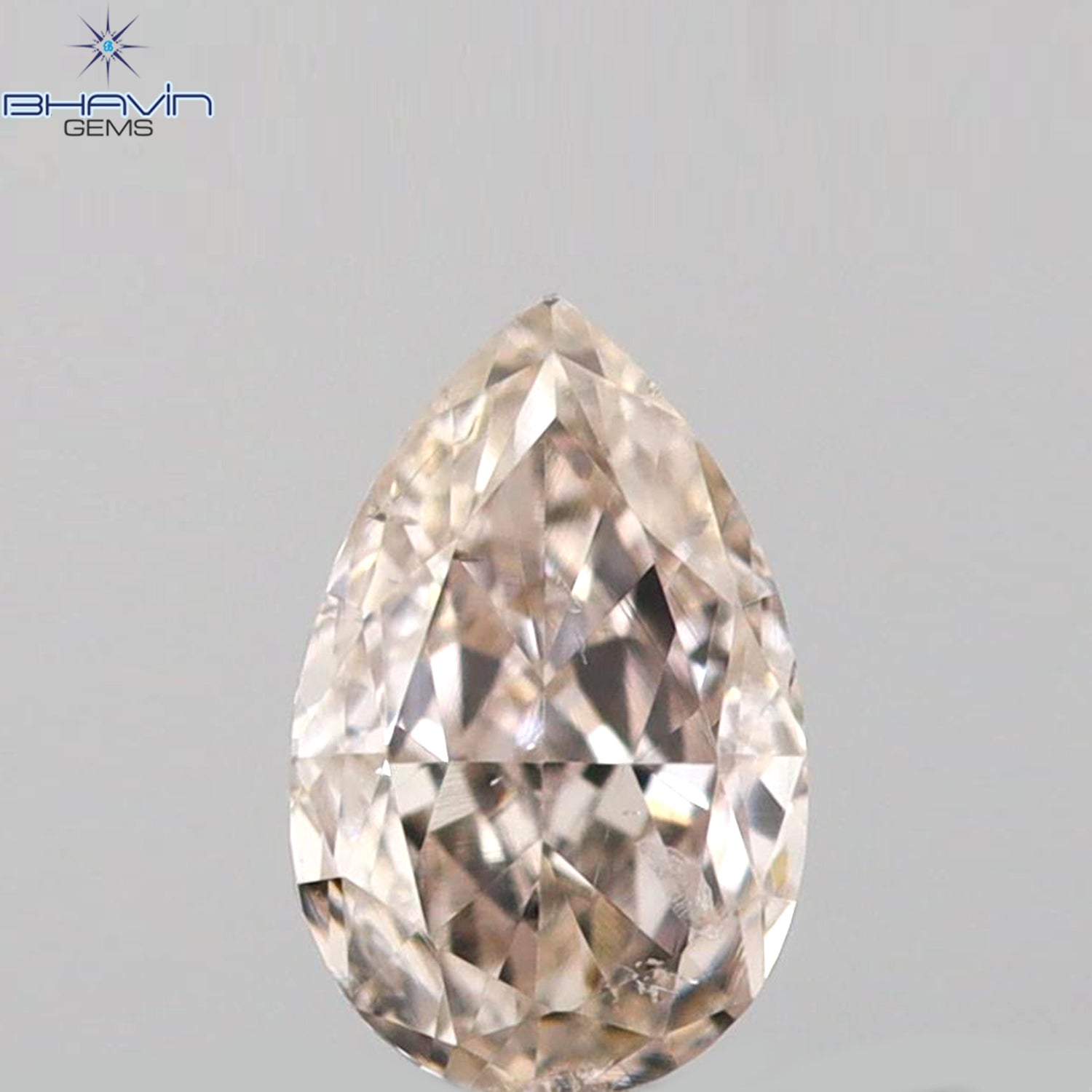 0.15 CT Pear Shape Natural Diamond Pink Color SI1 Clarity (3.90 MM)