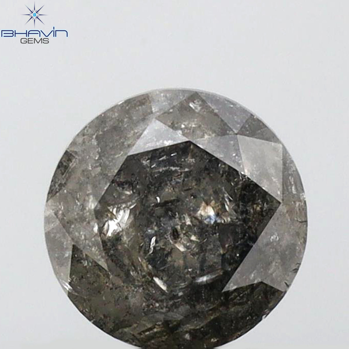 0.99 CT Natural Round Salt And Papper Diamond I3 Clarity (6.00 MM)