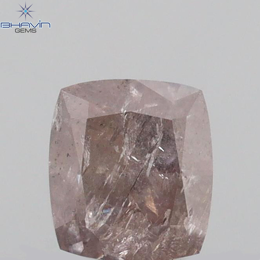 0.70 CT Cushion Shape Natural Loose Diamond Pink Color I2 Clarity (4.98 MM)