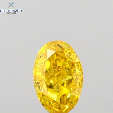 0.11 CT オーバルシェイプ 天然ダイヤモンド イエローカラー SI2 クラリティ (3.56 MM)