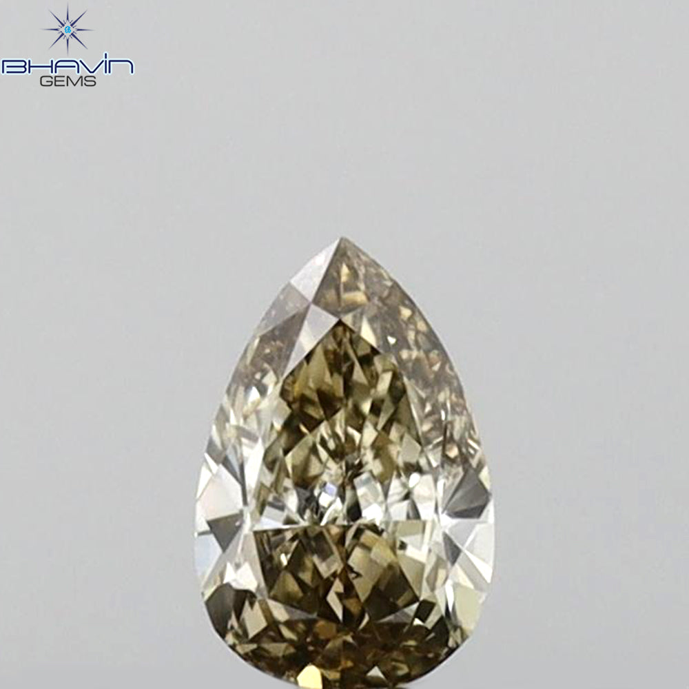 0.16 CT Pear Shape Natural Diamond Green (Chameleon) Color VS2 Clarity (4.58 MM)