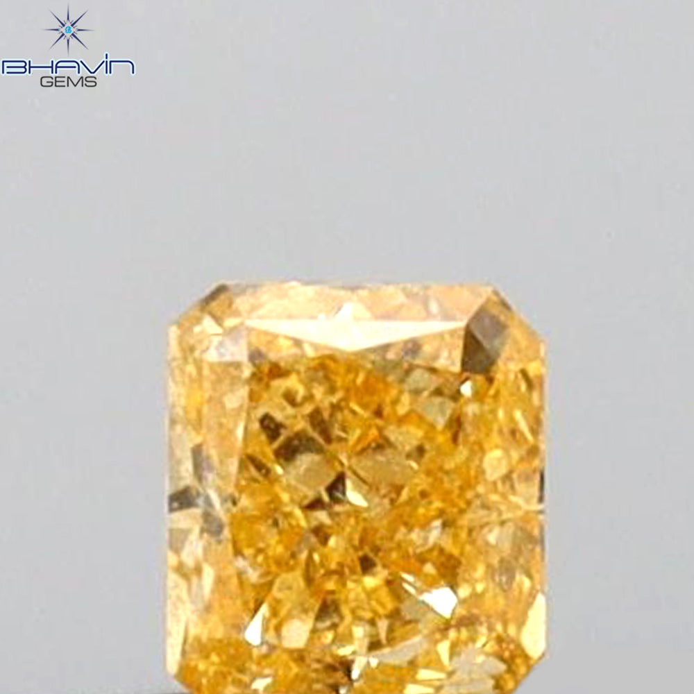 0.09 CT Radiant Shape Natural Diamond Orange Color SI2 Clarity (2.73 MM)