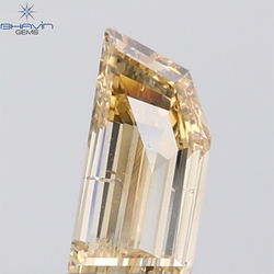 1.00 CT Step Cut Natural Brown Orange Diamond SI1 Clarity (9.30 MM)