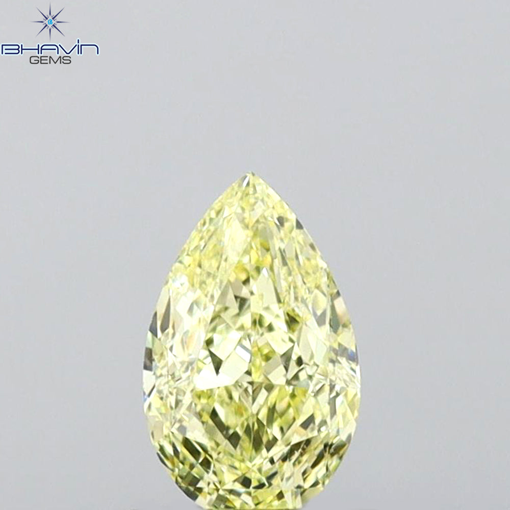 GIA Certified 0.71 CT Pear Diamond Yellow Color Natural Loose Diamond (7.35 MM)