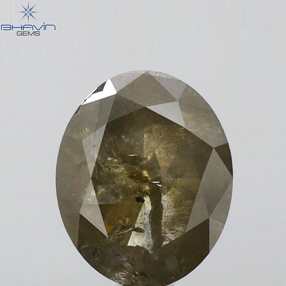 1.75 CT オーバルシェイプ 天然ダイヤモンド ソルト＆ペーパーカラー I3 クラリティ (8.04 MM)