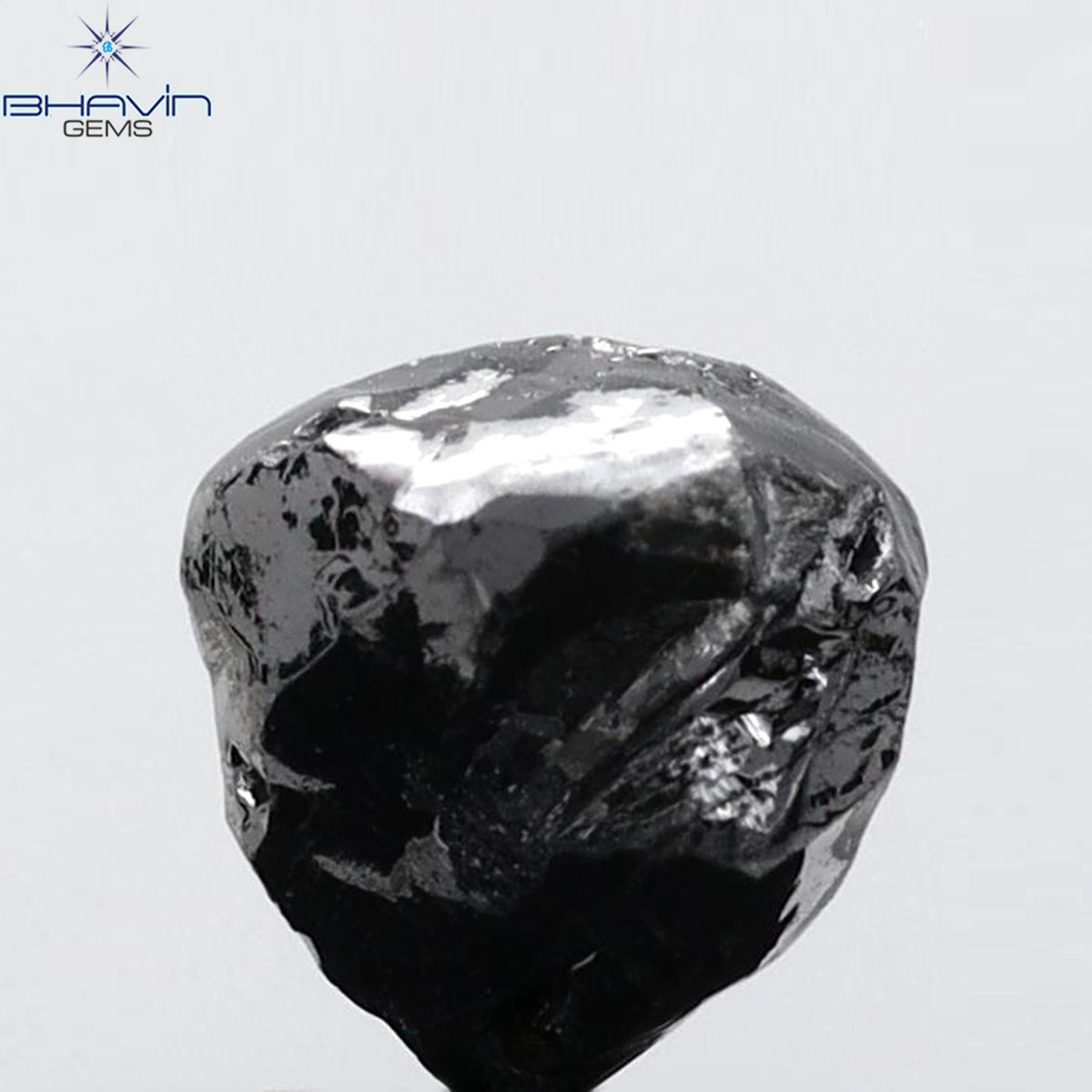 2.52 CT Natural Rough Diamond Natural Black Color Clarity I3 (7.36 MM)