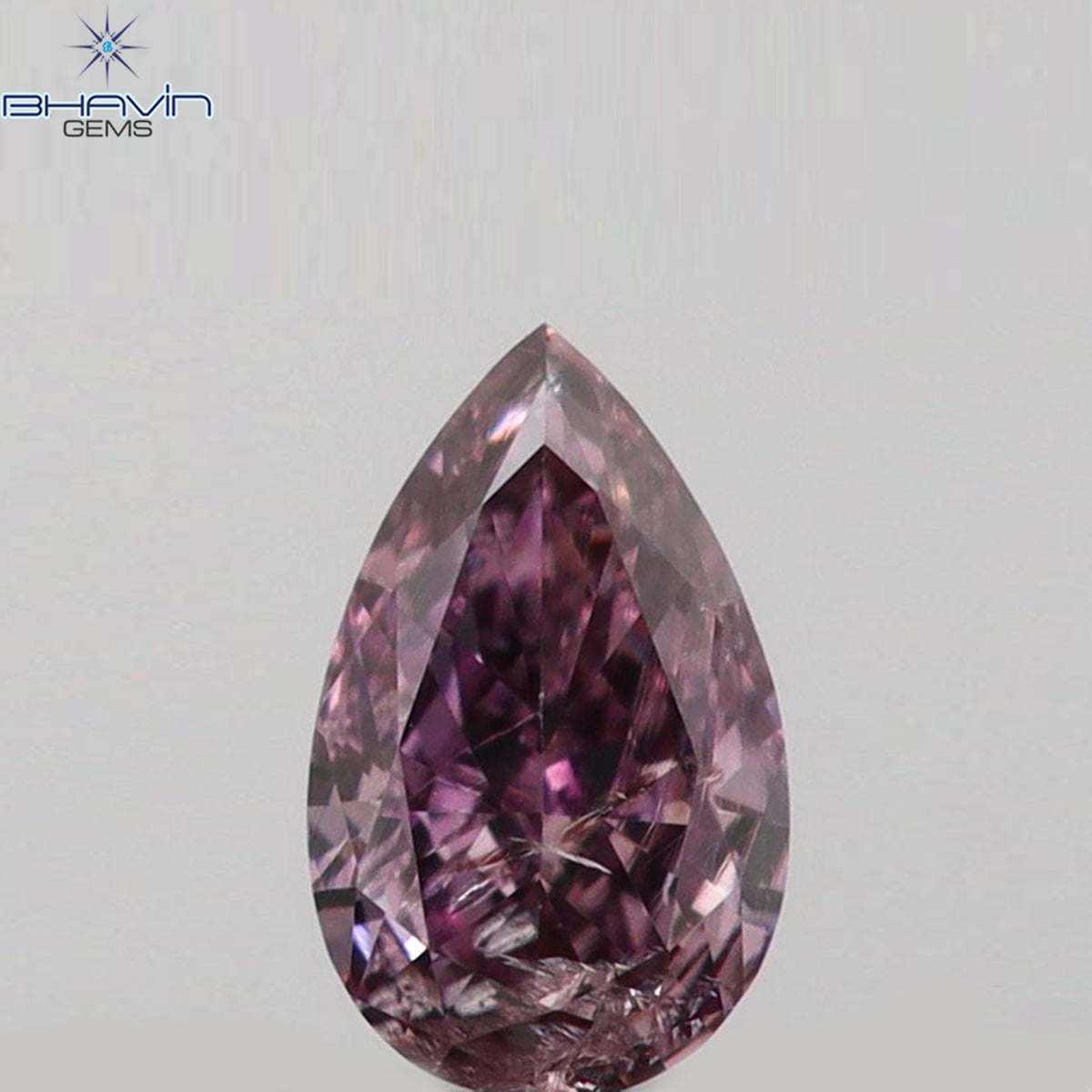 0.08 CT ペアシェイプ 天然ダイヤモンド ピンクカラー SI2 クラリティ (3.73 MM)
