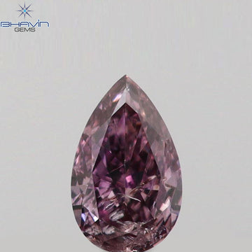 0.08 CT ペアシェイプ 天然ダイヤモンド ピンクカラー SI2 クラリティ (3.73 MM)