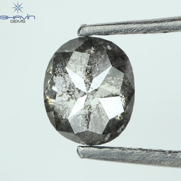 0.36 CT オーバルシェイプ ナチュラル ダイヤモンド ソルト アンド パッパー カラー I3 クラリティ (4.66 MM)