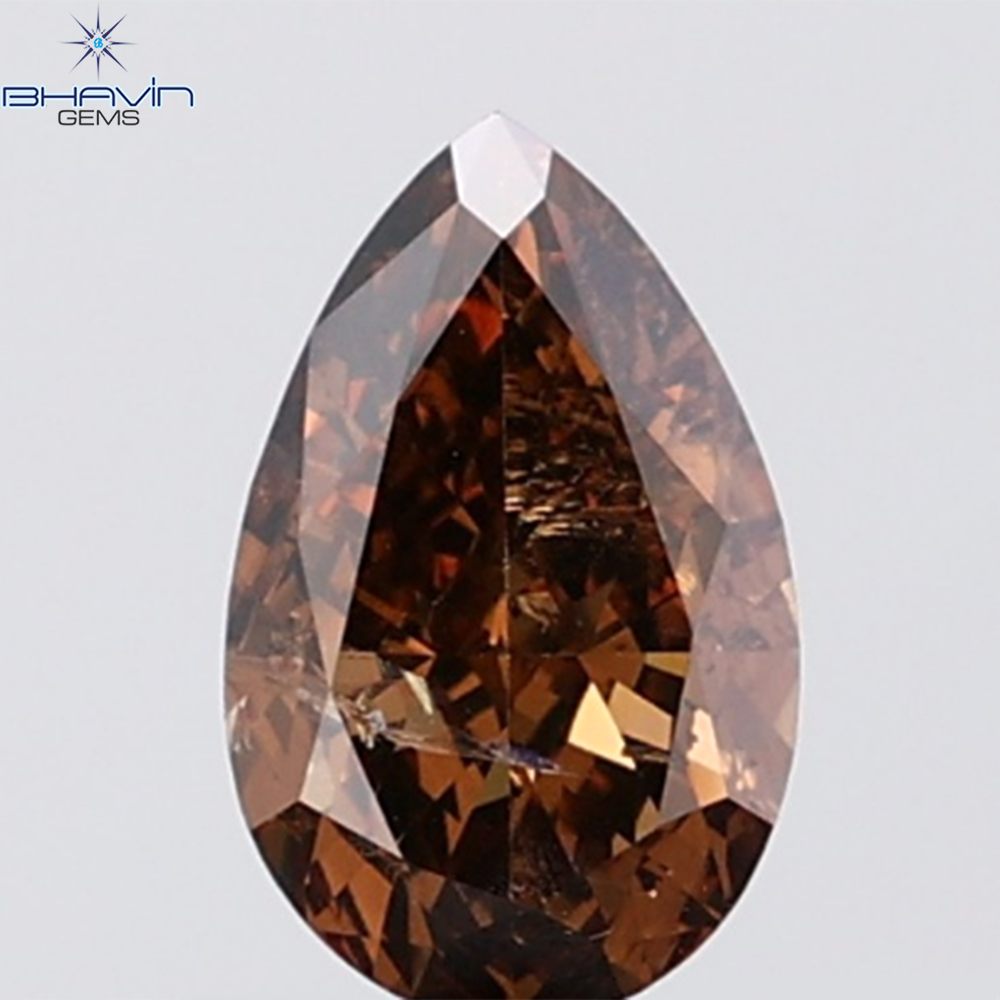 1.01 CT Pear Diamond Natural Brown Color SI2 Clarity (7.92 MM)