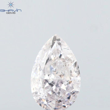 0.24 CT Natural Pear Diamond Pink Color Clarity I2 (4.52 MM)