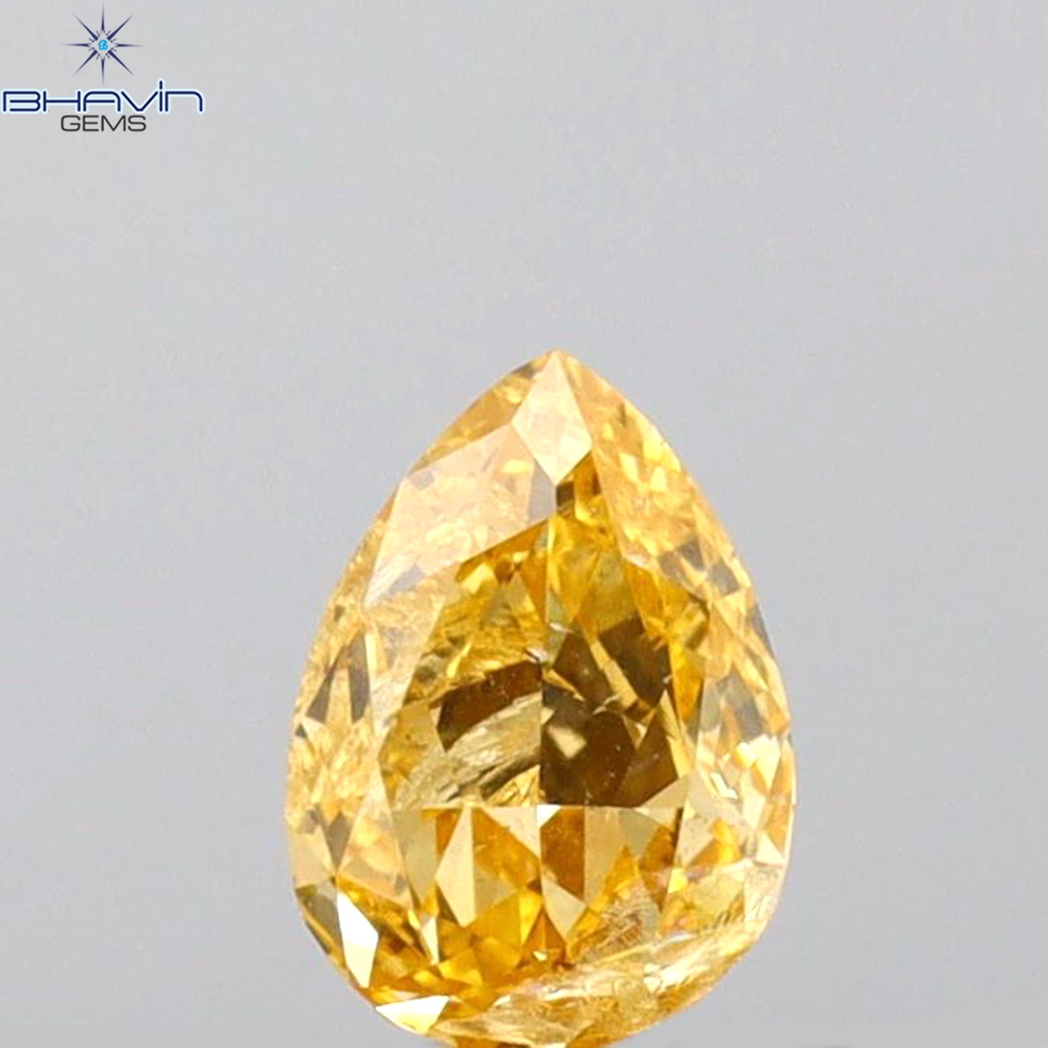 0.28 CT Pear Shape Natural Diamond Orange Color SI2 Clarity (5.16 MM)