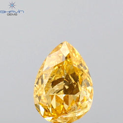 0.28 CT Pear Shape Natural Diamond Orange Color SI2 Clarity (5.16 MM)