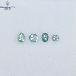 0.96 CT/5 ピース ミックス シェイプ ナチュラル ダイヤモンド ブルー カラー I2 クラリティ (4.40 MM)