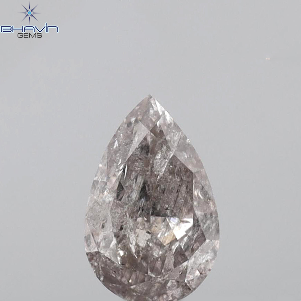 0.55 CT ペアシェイプ 天然ダイヤモンド ピンクカラー I2 クラリティ (6.72 MM)