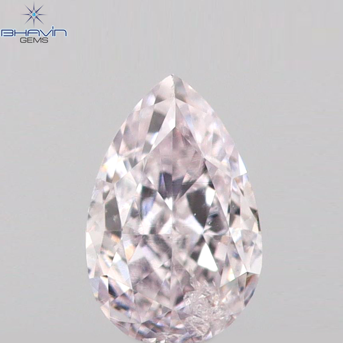 0.17 CT Pear Shape Natural Diamond Pink Color SI1 Clarity (4.40 MM)